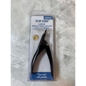 Top Paw Large Metal Guillotine Dog Nail Clipper Medium Large Dogs Black